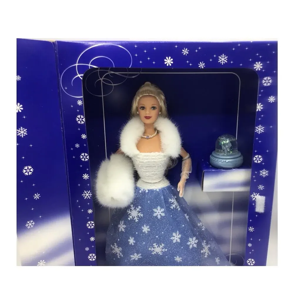1999 Mattel Snow Sensation Barbie Doll Mini Snowglobe NRFB NIB 23800 Blue Gown